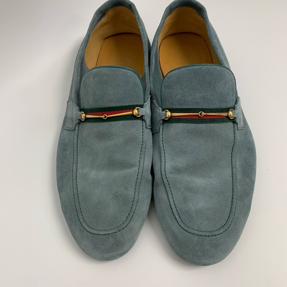 Gucci Horsebit Web Suede Loafers Shoes Slip Ons Sz 11 US Sz 11.5 - Picture 5 of 15